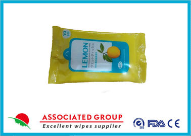 Materiale non tessuto bagnato d'imballaggio promozionale di Spunlace dell'estratto di limone delle strofinate dell'antibatterico
