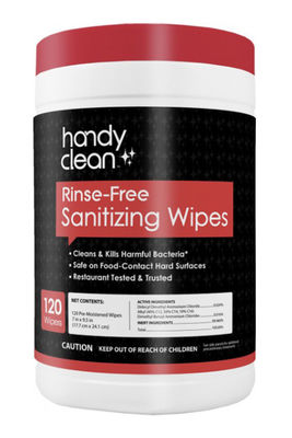 120 strofinate asciutte per Rinse Free Sanitising Wipes Manufacturer uccidono 99,99% dei batteri